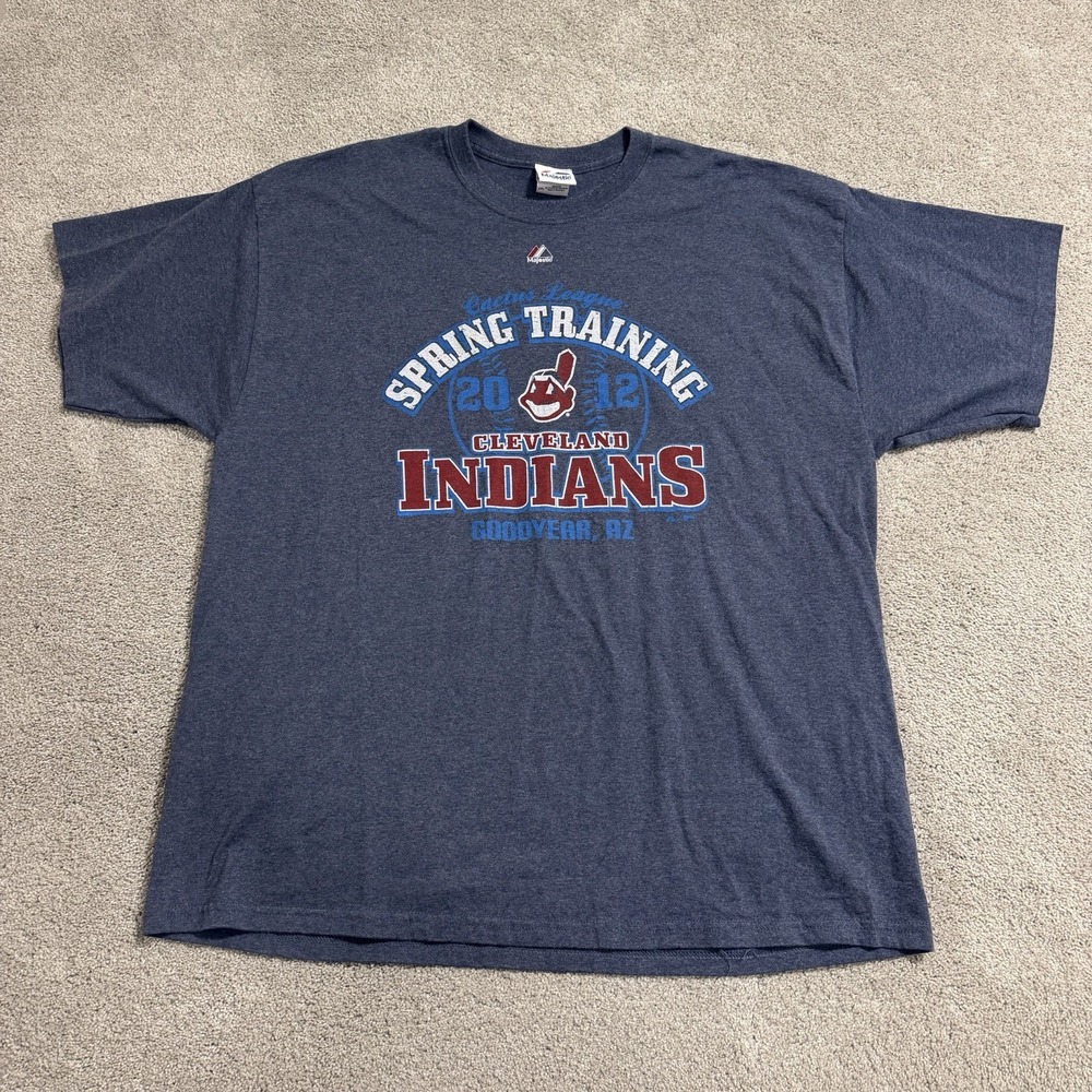 Majestic Cleveland Indians T Shirt Mens XXL Chief Wahoo 2012 MLB Spring Training